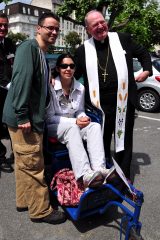 2011 Lourdes Pilgrimage - Archbishop Dolan with Malades (228/267)